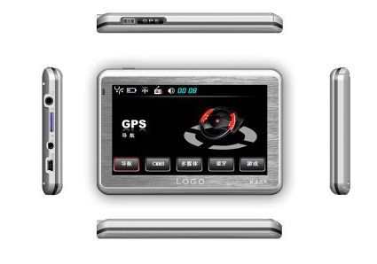 4.3 inch Handheld GPS Navigator System V4307 + FM transmitter + SD card slot(up to 8G)